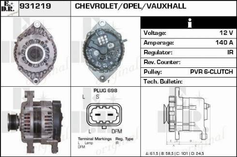 EDR 931219 - Alternator www.autospares.lv