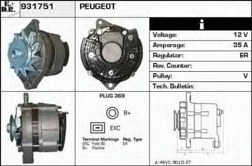 EDR 931751 - Alternator www.autospares.lv