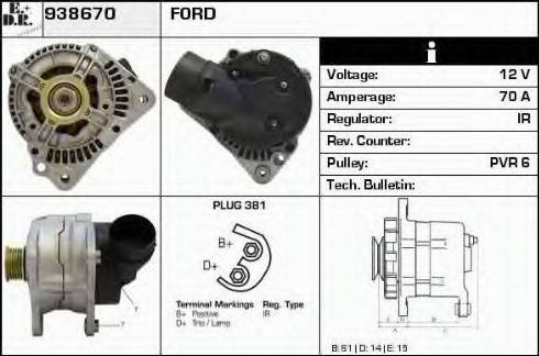 EDR 938670 - Генератор www.autospares.lv