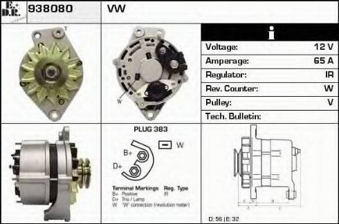 EDR 938080 - Генератор www.autospares.lv