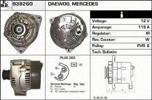 EDR 938260 - Генератор www.autospares.lv