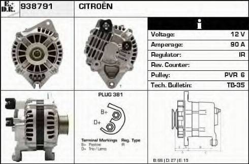 EDR 938791 - Ģenerators www.autospares.lv