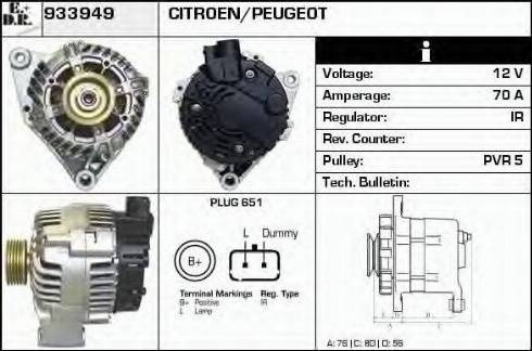 EDR 933949 - Alternator www.autospares.lv