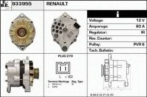 EDR 933955 - Генератор www.autospares.lv