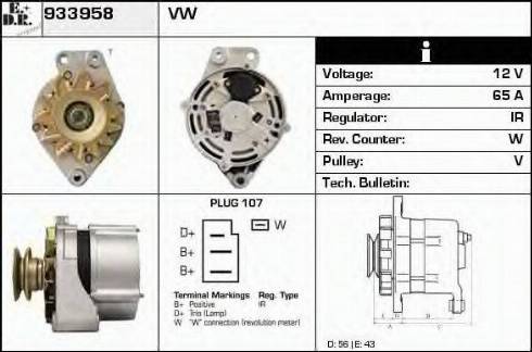 EDR 933958 - Alternator www.autospares.lv