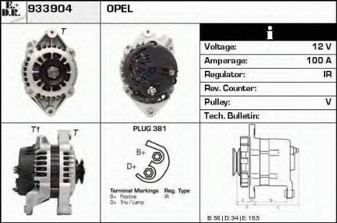 EDR 933904 - Генератор www.autospares.lv