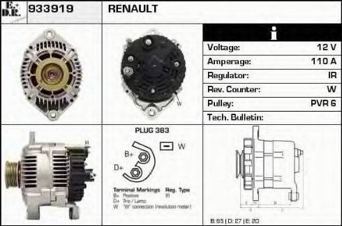 EDR 933919 - Alternator www.autospares.lv