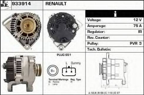 EDR 933914 - Ģenerators www.autospares.lv