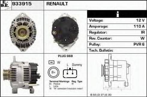 EDR 933915 - Генератор www.autospares.lv