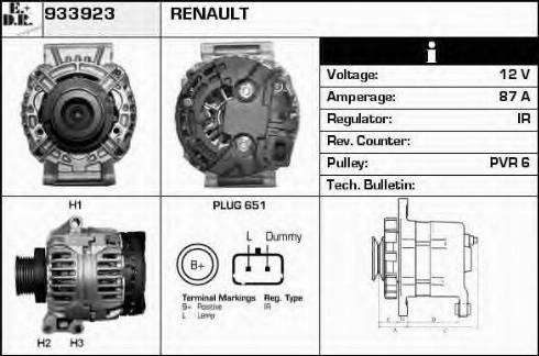 EDR 933923 - Генератор www.autospares.lv