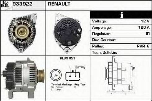 EDR 933922 - Ģenerators www.autospares.lv