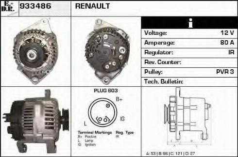 EDR 933486 - Ģenerators www.autospares.lv