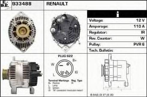 EDR 933488 - Alternator www.autospares.lv