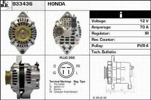 EDR 933436 - Alternator www.autospares.lv