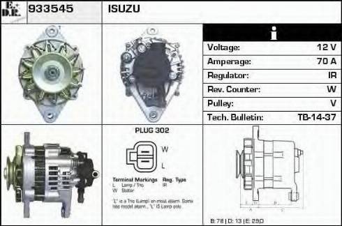 EDR 933545 - Генератор www.autospares.lv