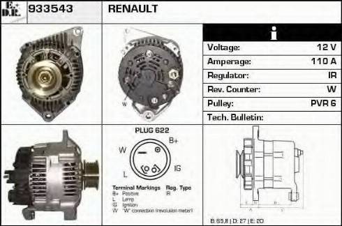 EDR 933543 - Генератор www.autospares.lv