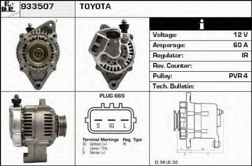 EDR 933507 - Alternator www.autospares.lv