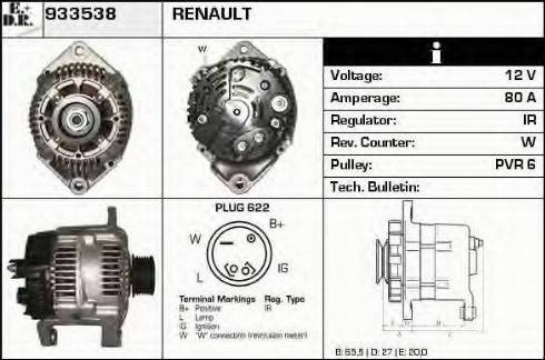 EDR 933538 - Ģenerators www.autospares.lv