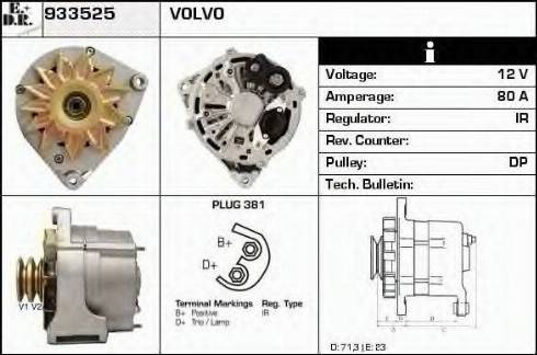 EDR 933525 - Генератор www.autospares.lv