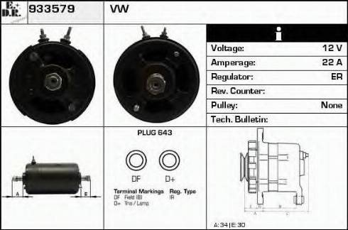 EDR 933579 - Alternator www.autospares.lv