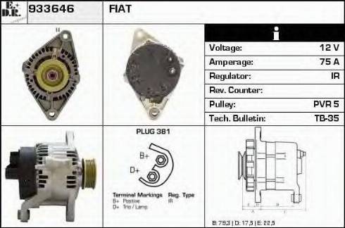 EDR 933646 - Alternator www.autospares.lv