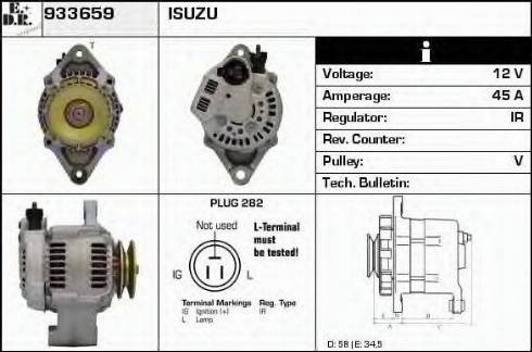 EDR 933659 - Генератор www.autospares.lv