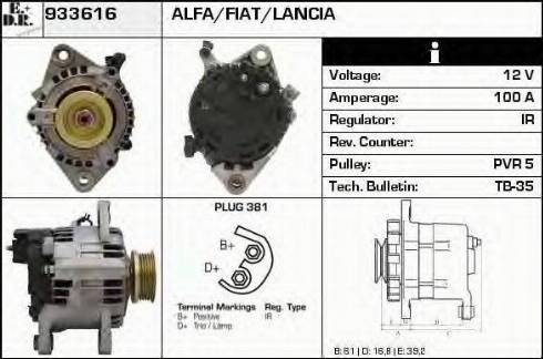 EDR 933616 - Генератор www.autospares.lv