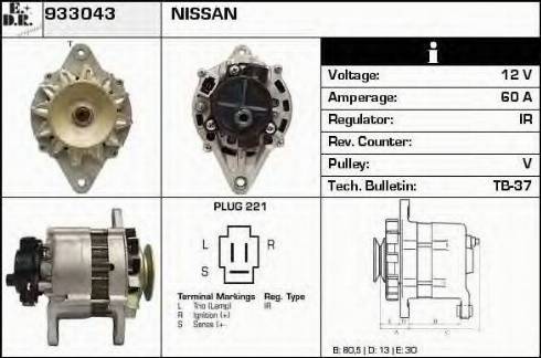 EDR 933043 - Генератор www.autospares.lv