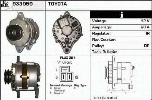 EDR 933059 - Alternator www.autospares.lv