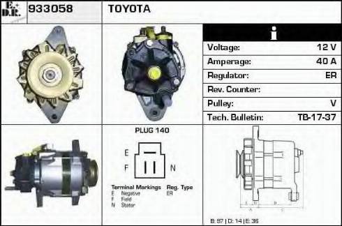 EDR 933058 - Генератор www.autospares.lv