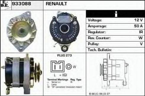 EDR 933088 - Генератор www.autospares.lv