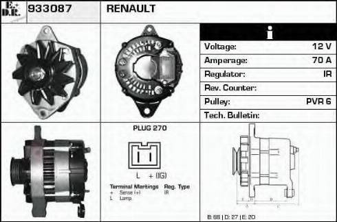 EDR 933087 - Ģenerators www.autospares.lv