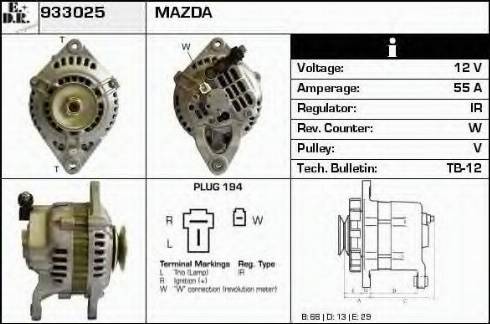 EDR 933025 - Alternator www.autospares.lv