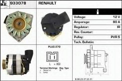 EDR 933078 - Ģenerators www.autospares.lv