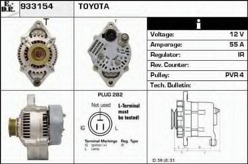 EDR 933154 - Ģenerators www.autospares.lv