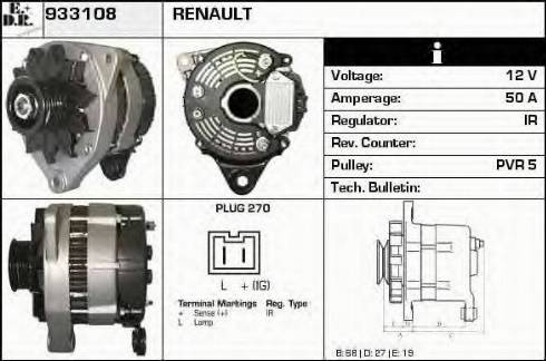 EDR 933108 - Ģenerators www.autospares.lv