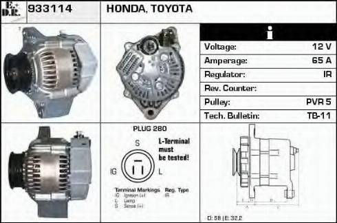 EDR 933114 - Генератор www.autospares.lv