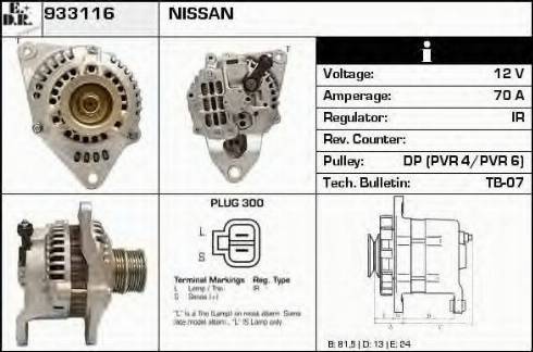 EDR 933116 - Alternator www.autospares.lv