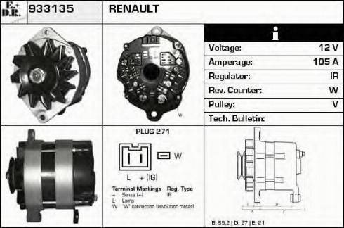 EDR 933135 - Ģenerators www.autospares.lv