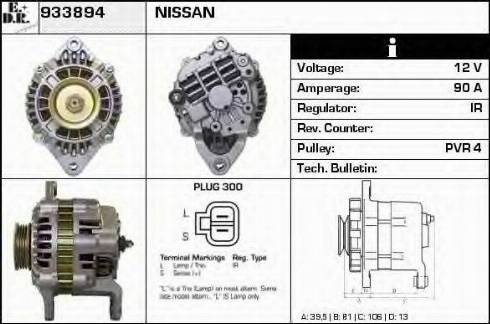 EDR 933894 - Alternator www.autospares.lv