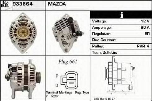 EDR 933864 - Генератор www.autospares.lv