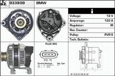 EDR 933809 - Alternator www.autospares.lv