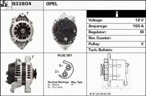 EDR 933804 - Генератор www.autospares.lv