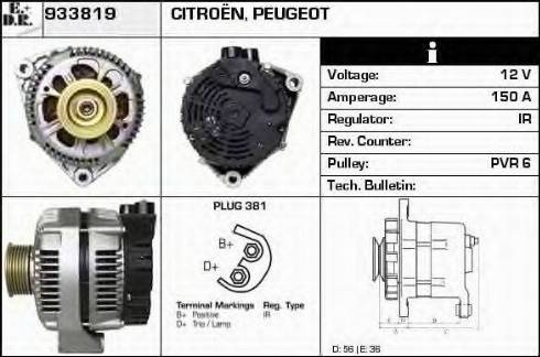 EDR 933819 - Генератор www.autospares.lv