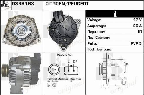 EDR 933816X - Alternator www.autospares.lv