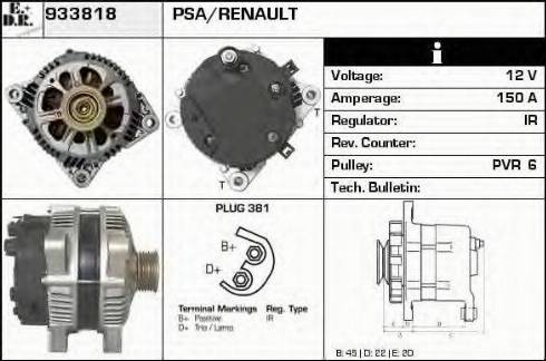 EDR 933818 - Alternator www.autospares.lv