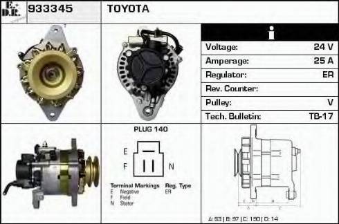 EDR 933345 - Генератор www.autospares.lv