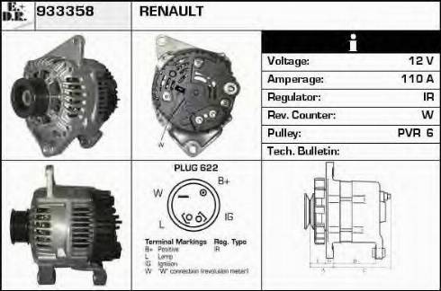 EDR 933358 - Генератор www.autospares.lv