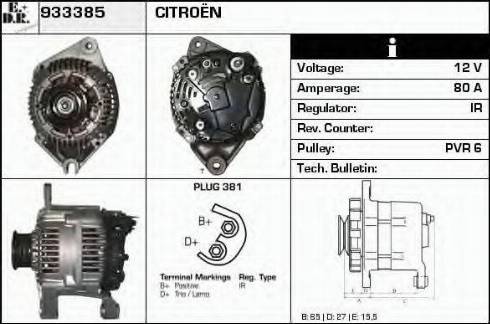 EDR 933385 - Генератор www.autospares.lv