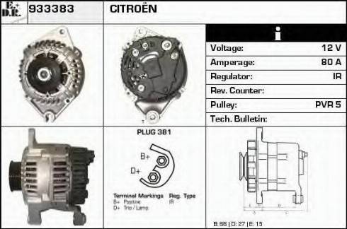 EDR 933383 - Генератор www.autospares.lv